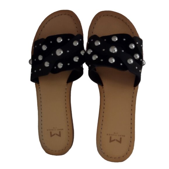 Marc Fisher Paxton Studded Leather Slides 6 - Picture 2 of 8